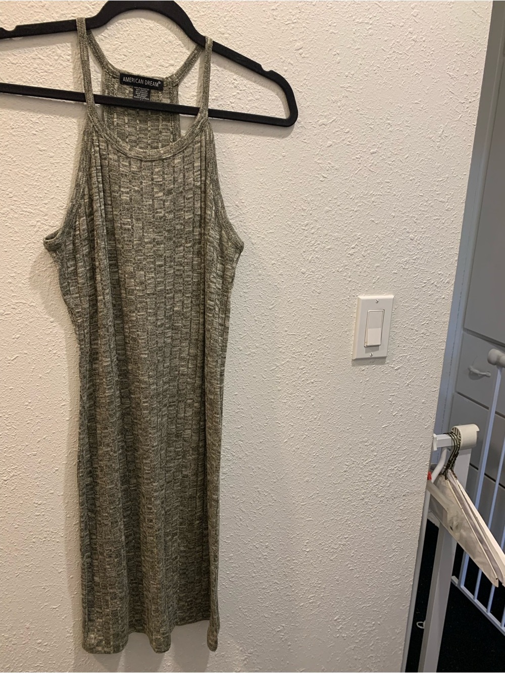 American Dream Olive Green Ribbed Maxi Tank Dress